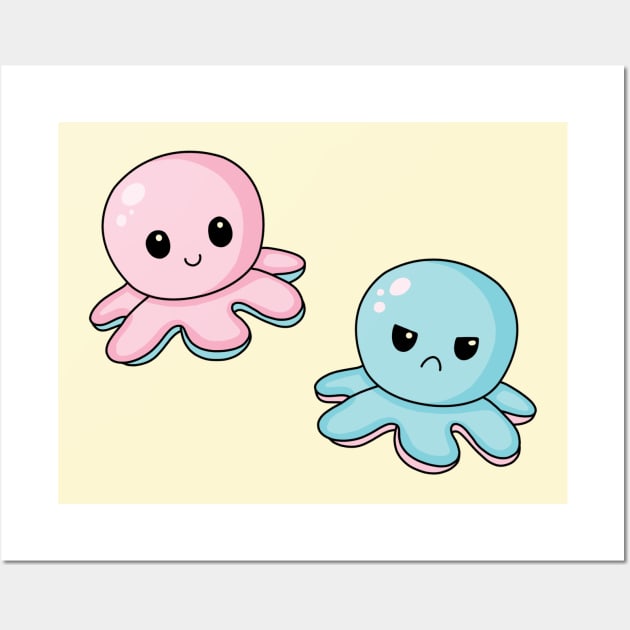 Kawaii mood octopus Wall Art by SuperrSunday